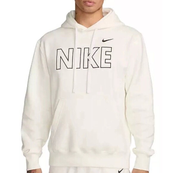 Size XL-Tall Nike Mens Sportswear Club Fleece Pullover Hoodie White Black NEW